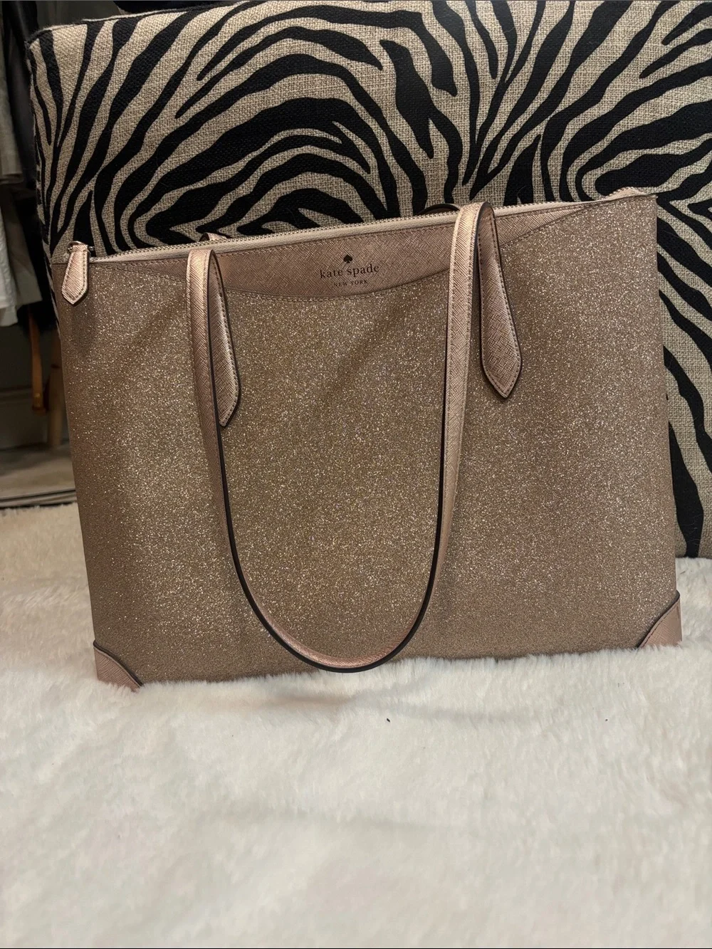 kate spade Rose Gold Glitter Tote