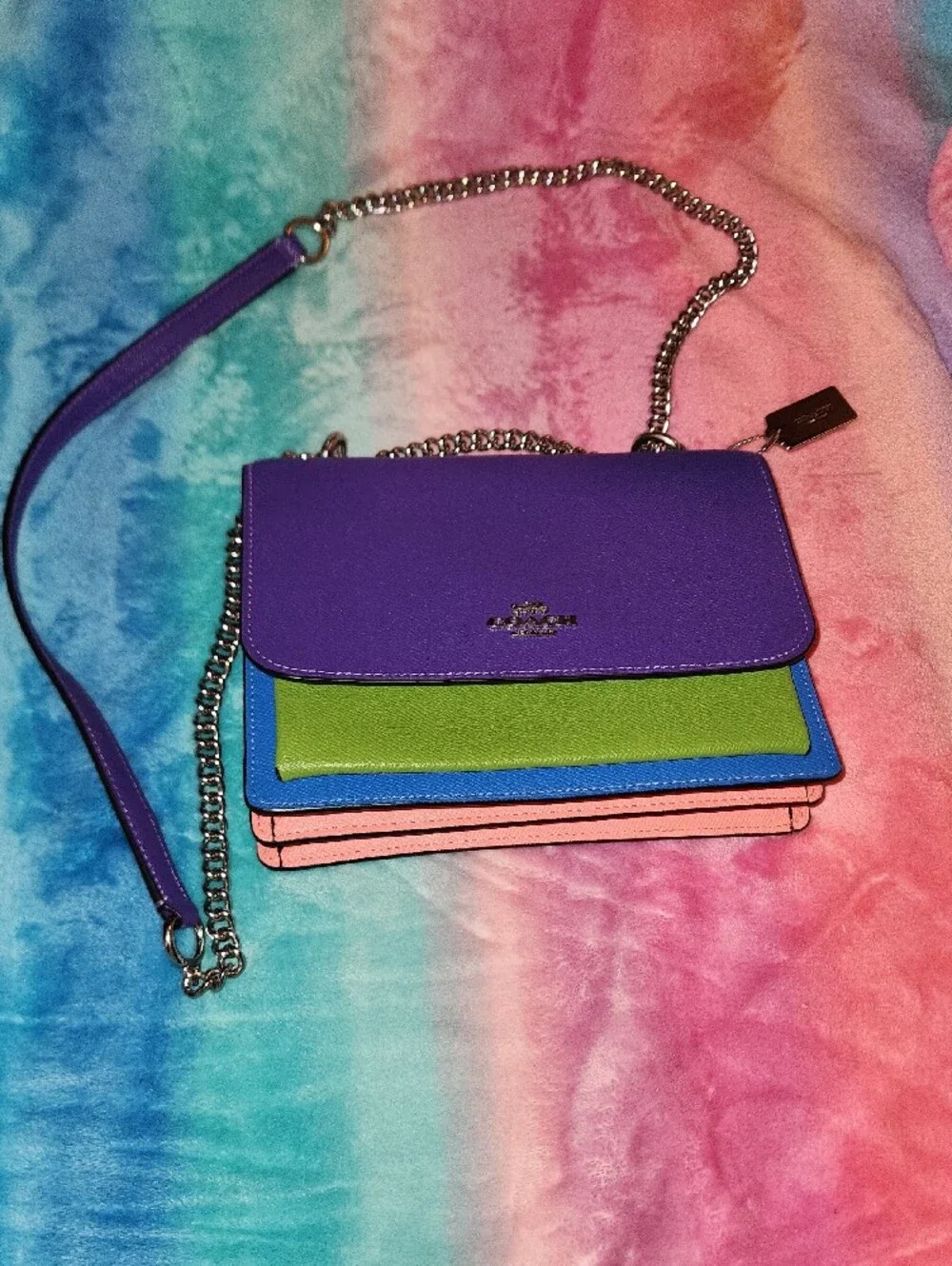 Coach colorblock leather