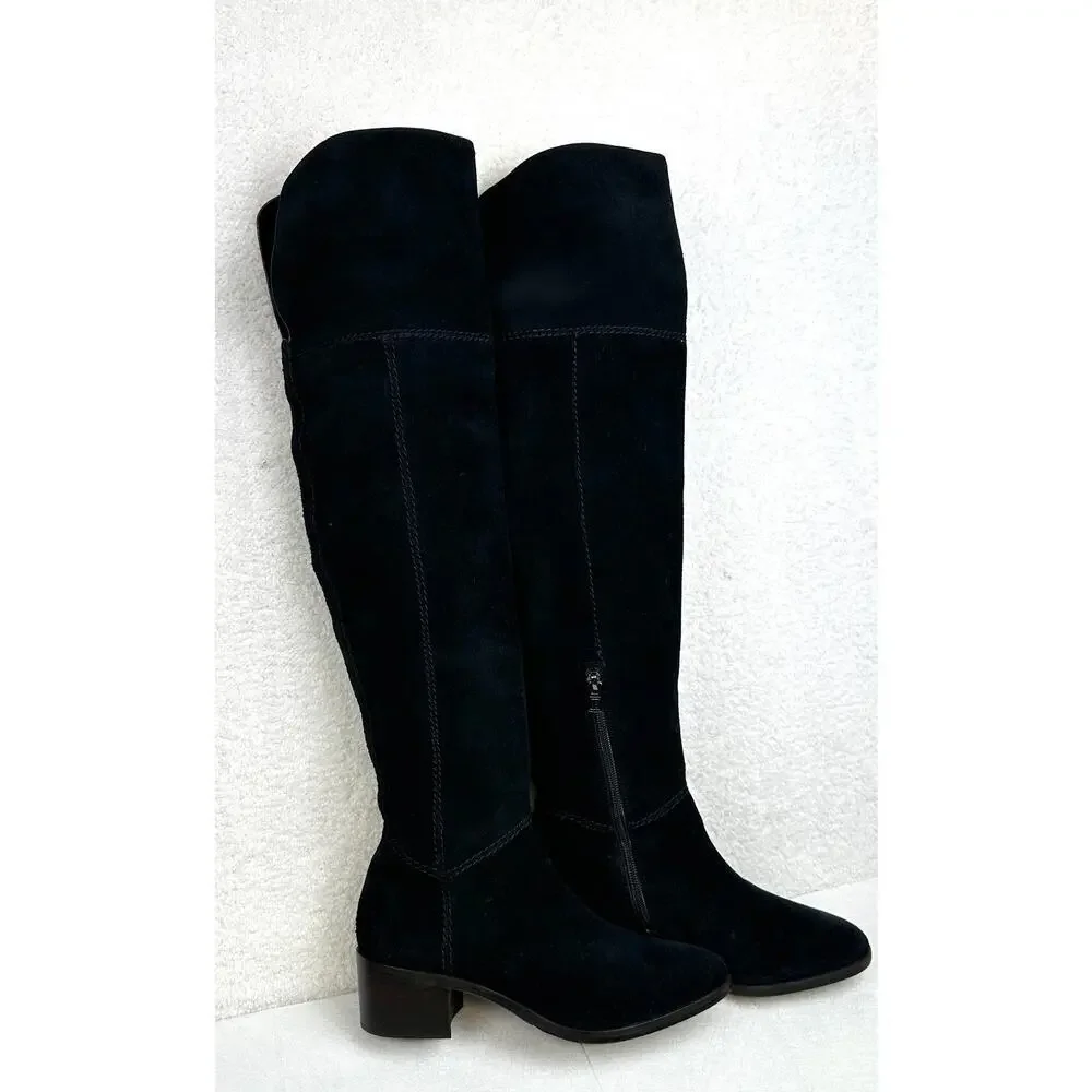 Coach Lucia‎ Knee High Boots Black Suede Women's Size 7B