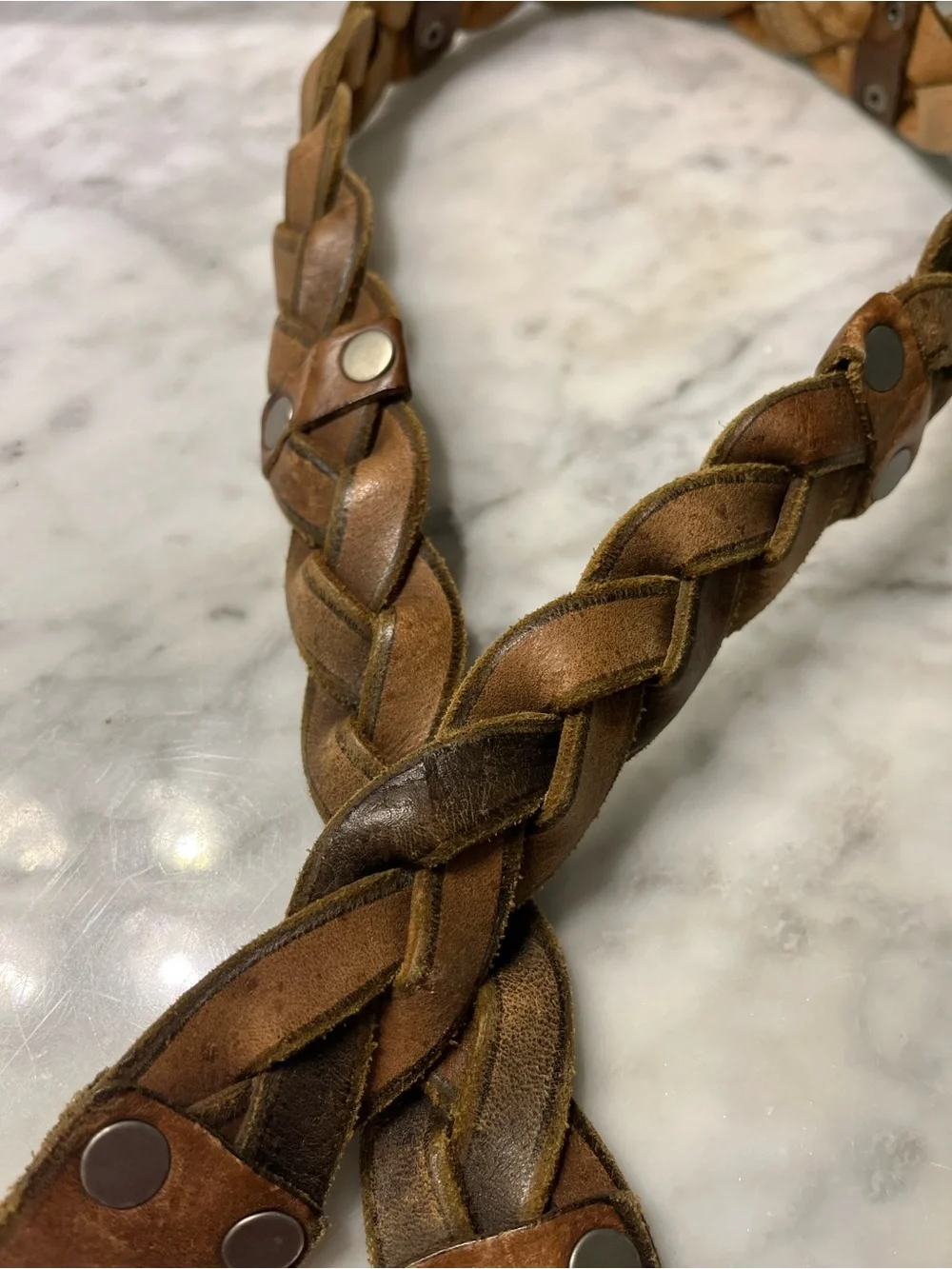 Fossil woven leather