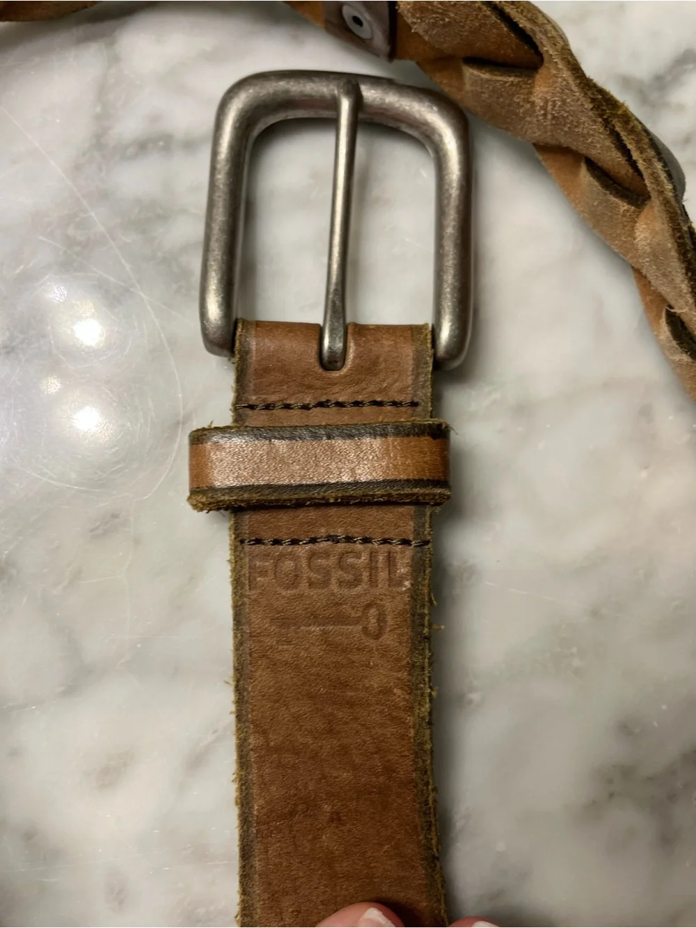 Fossil woven leather