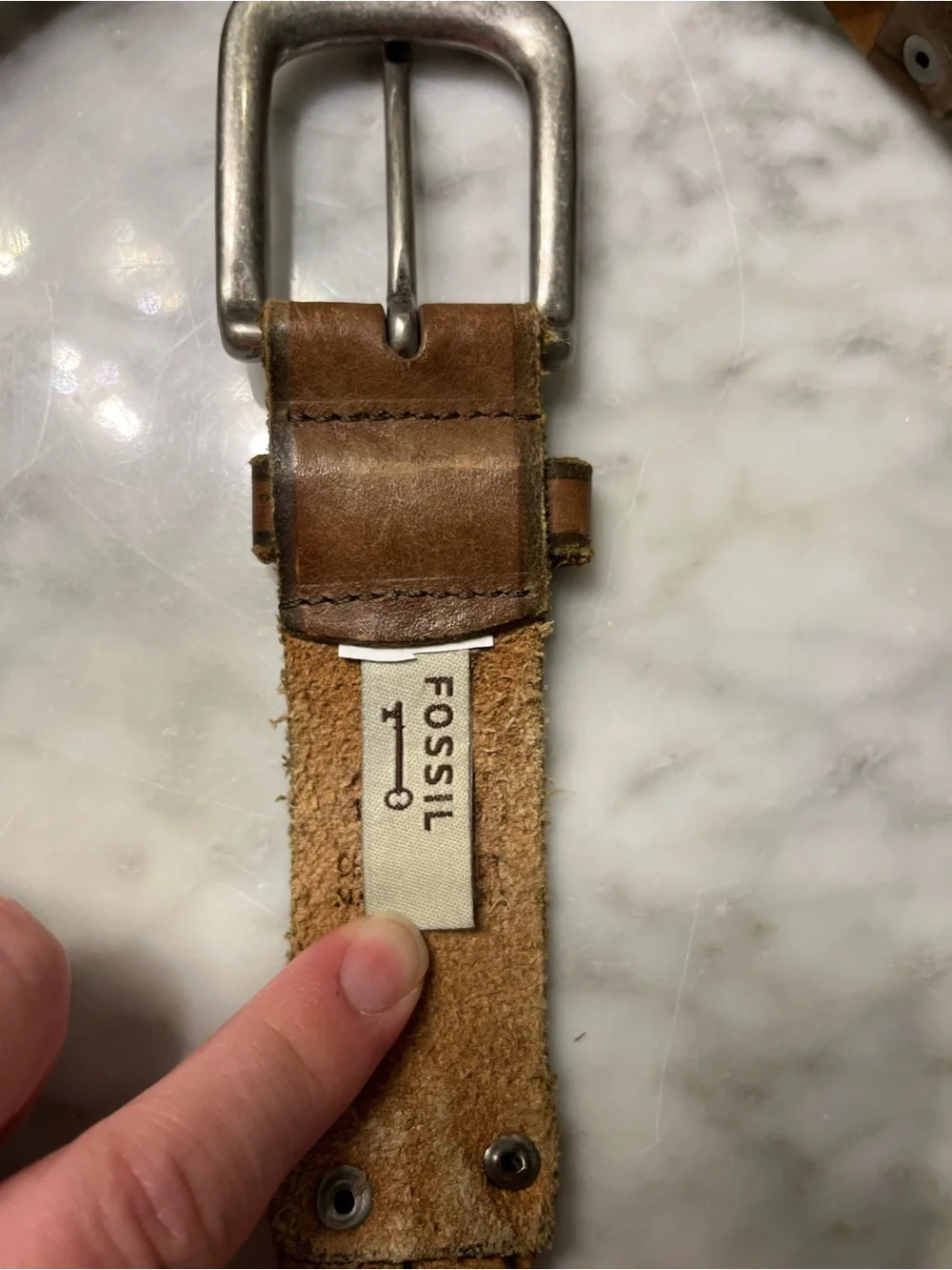 Fossil woven leather