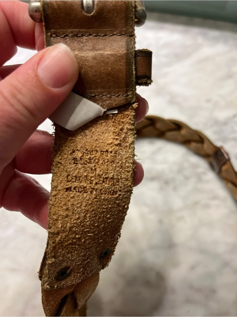 Fossil woven leather