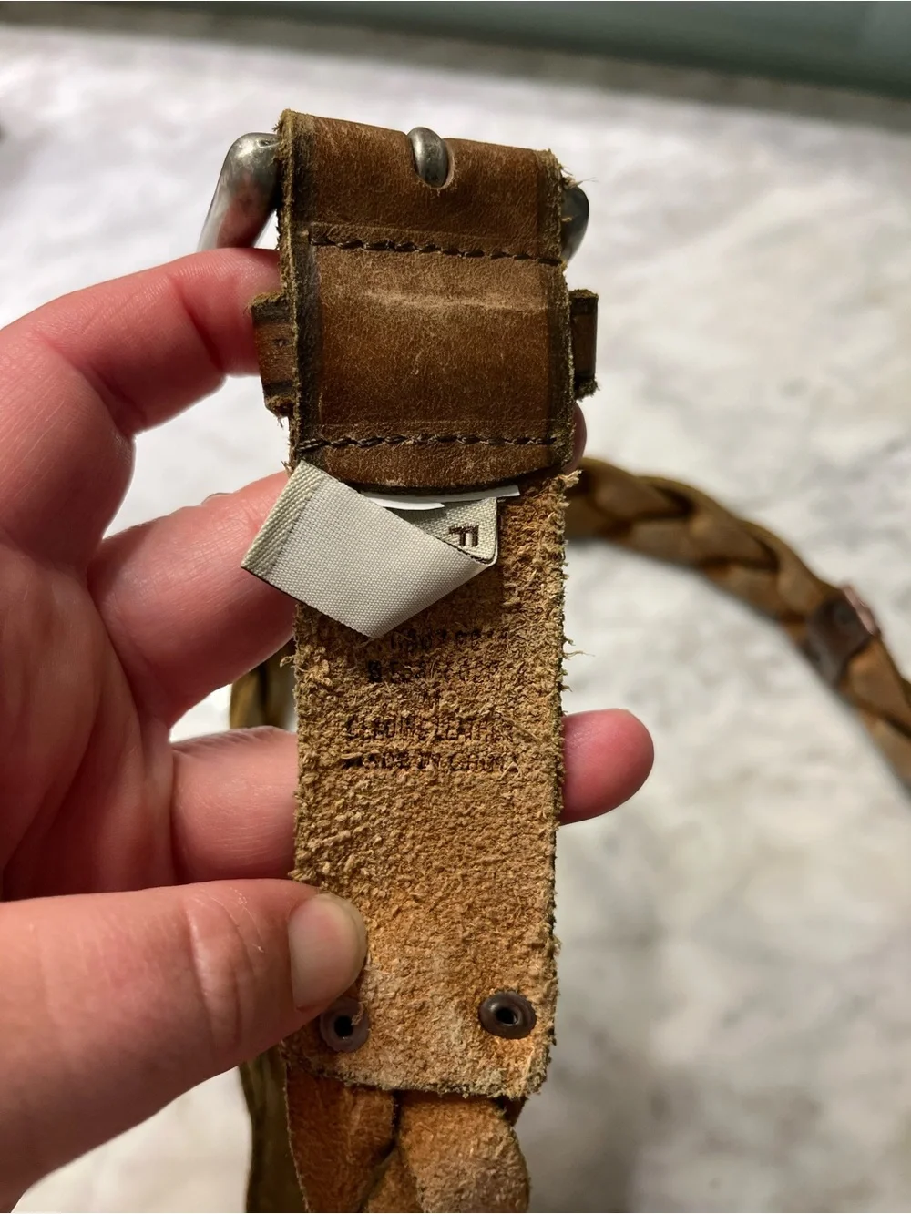 Fossil woven leather