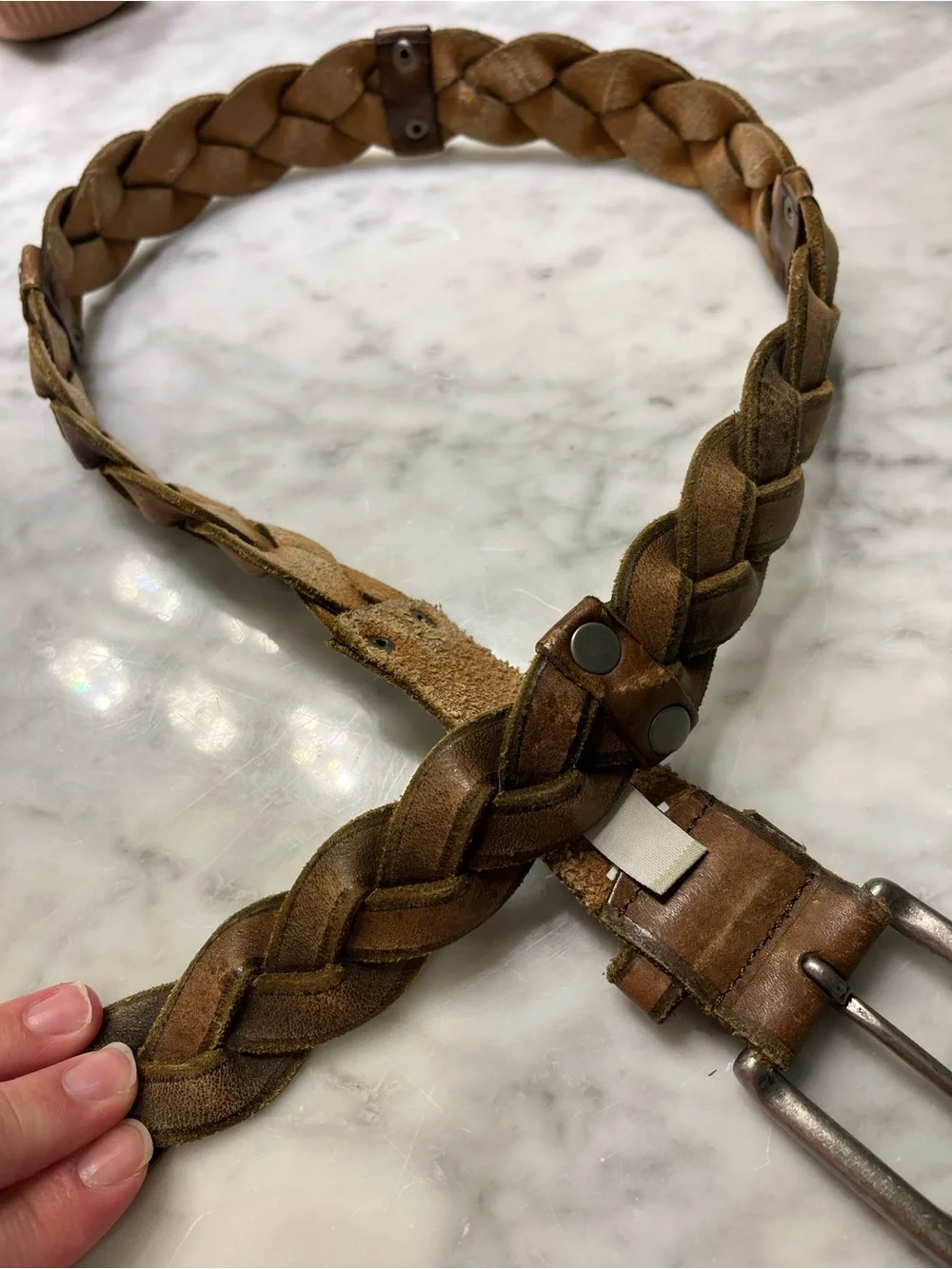 Fossil woven leather