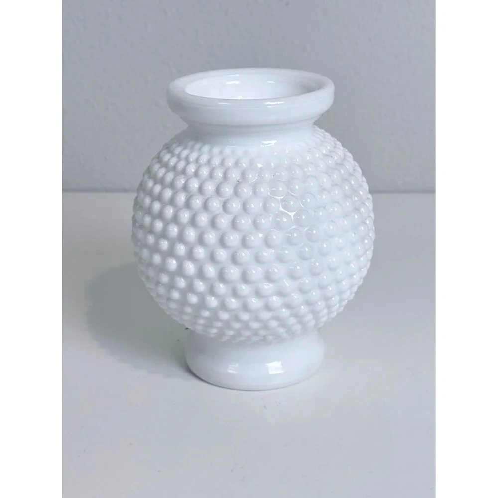 Vintage Westmoreland White Hobnail Milk Glass Vase