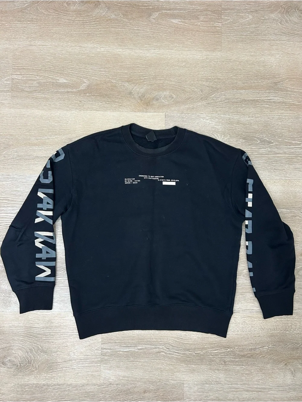 G.Star Raw Men’s Sleeve Graphics Crewneck Sweatshirt Large Black