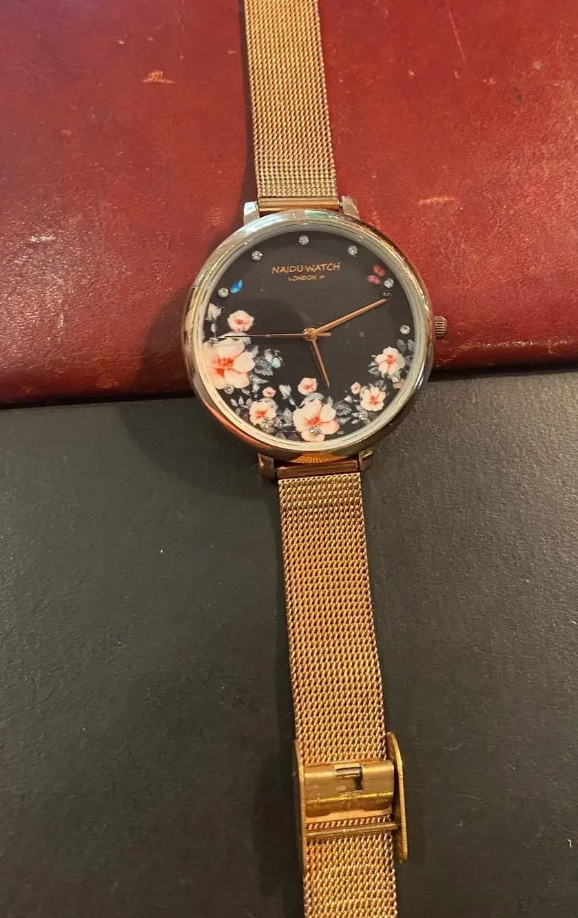 Women's 36mm Rose Gold Tone Naidu Watch, Adjustable Mesh Band