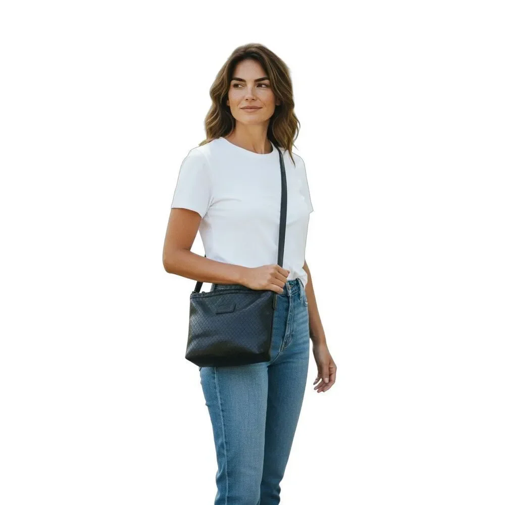 Relic Black Woven Crossbody Bag