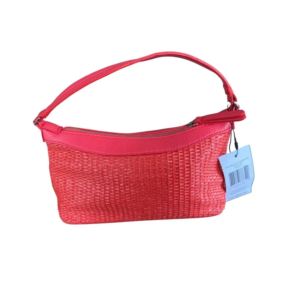 Vera Bradley Mini Slouchy Crossbody Bag Cayenne Red Woven Faux‎ Leather