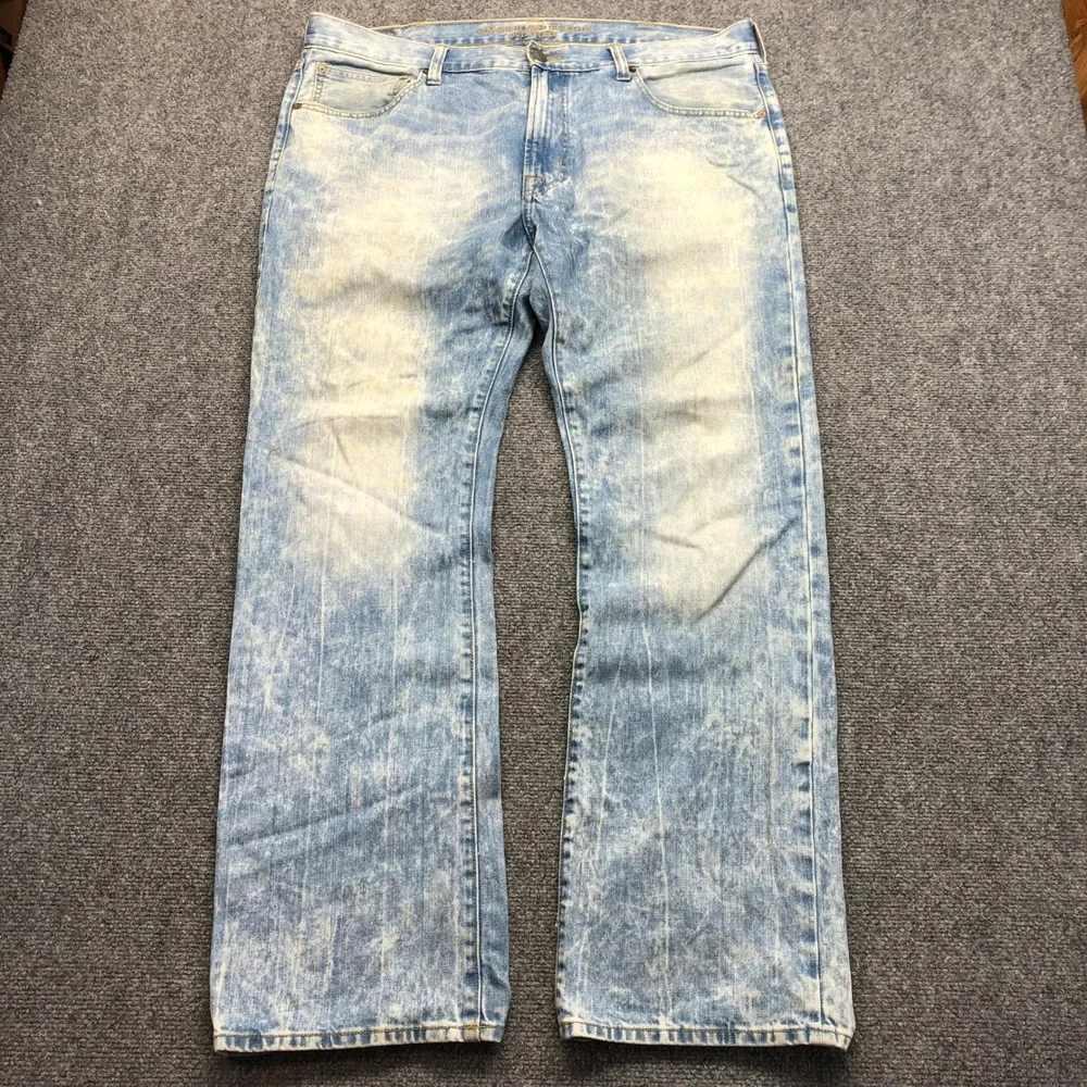American Eagle Mens Relaxed Straight Leg Jeans Light Wash Blue 38x34 Cotton