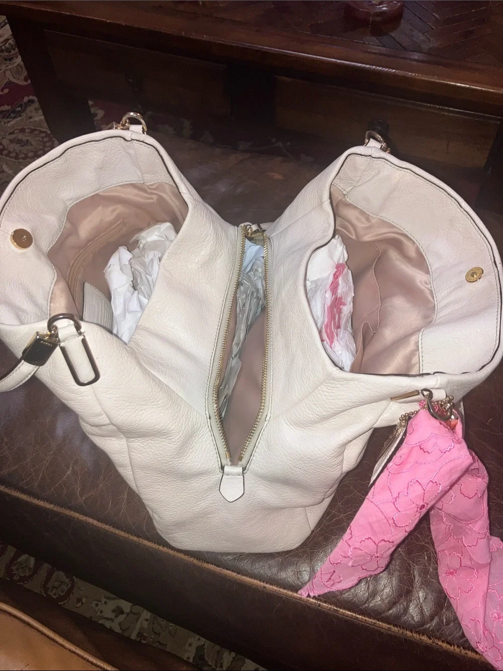 Coach compartments bag scarf