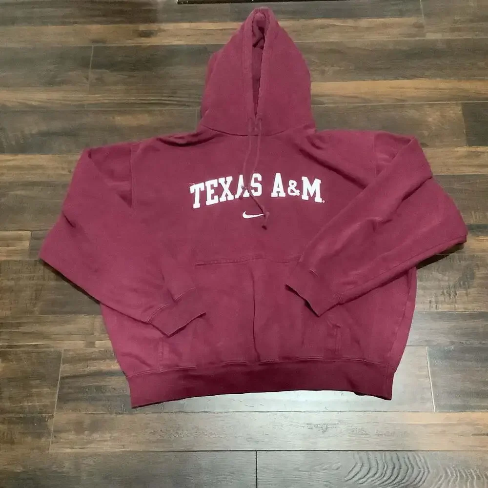 Vintage Nike Texas A&M Aggies Maroon Emboriderd  Pullover Sz Large Hoodie