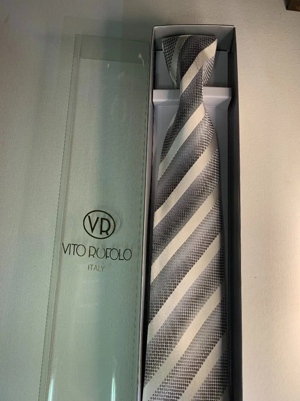 VITO RUFOLO 100% Silk Tie for Men Made in Italy 56