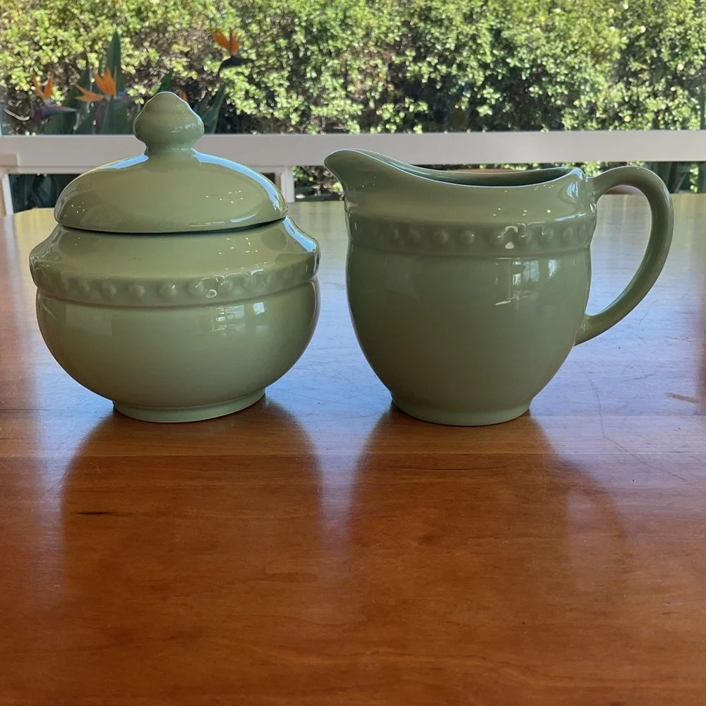 Southern Living at Home Gail Pittman‎ Hospitality Sage Green Cream & Sugar Set