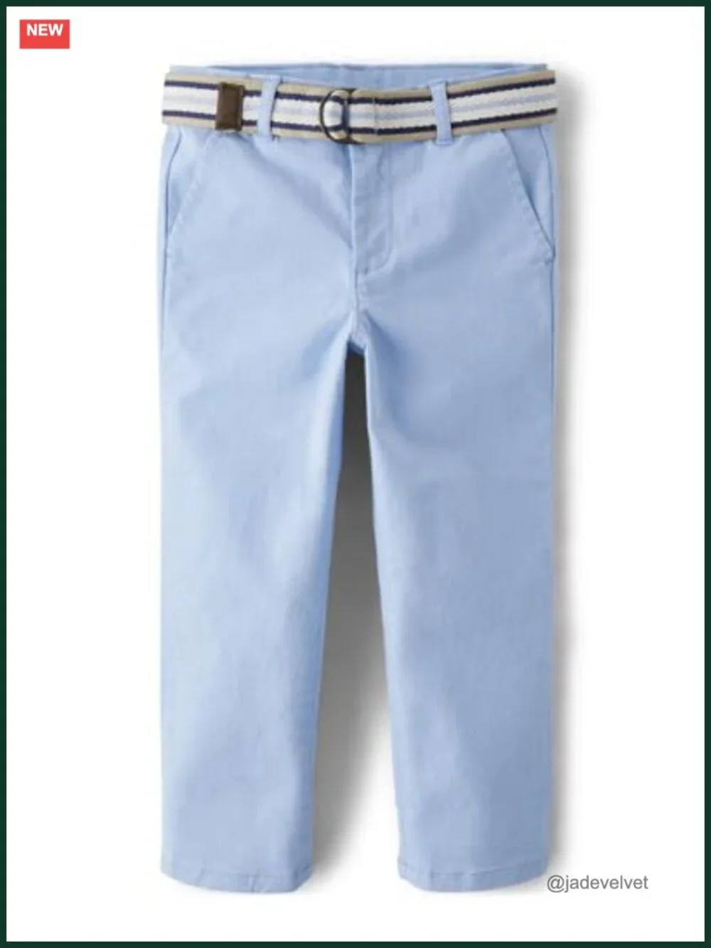 Boys Toddler Belted Chino Pants Cotton Spandex