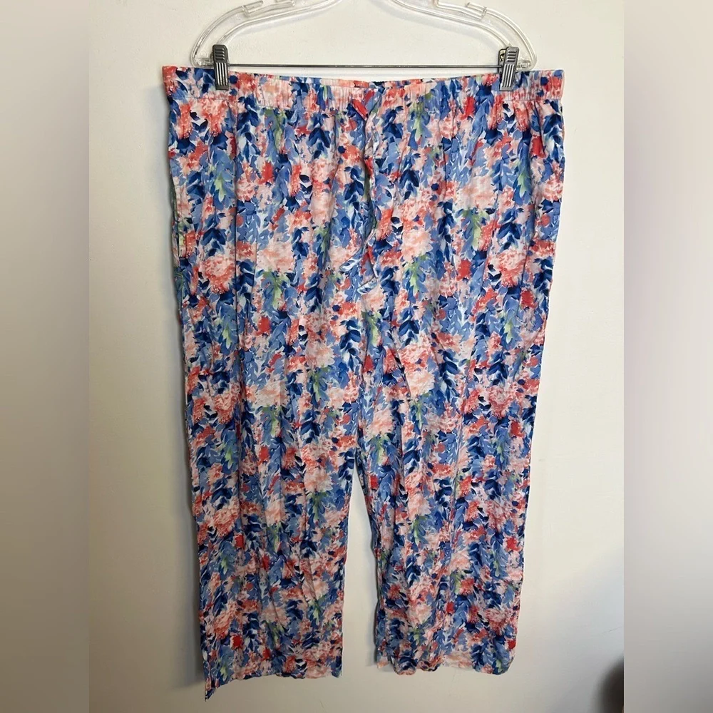 Cabernet by Sleep sense Pajama Pants  XL‎ Floral 100% Cotton Pull on Comfortable