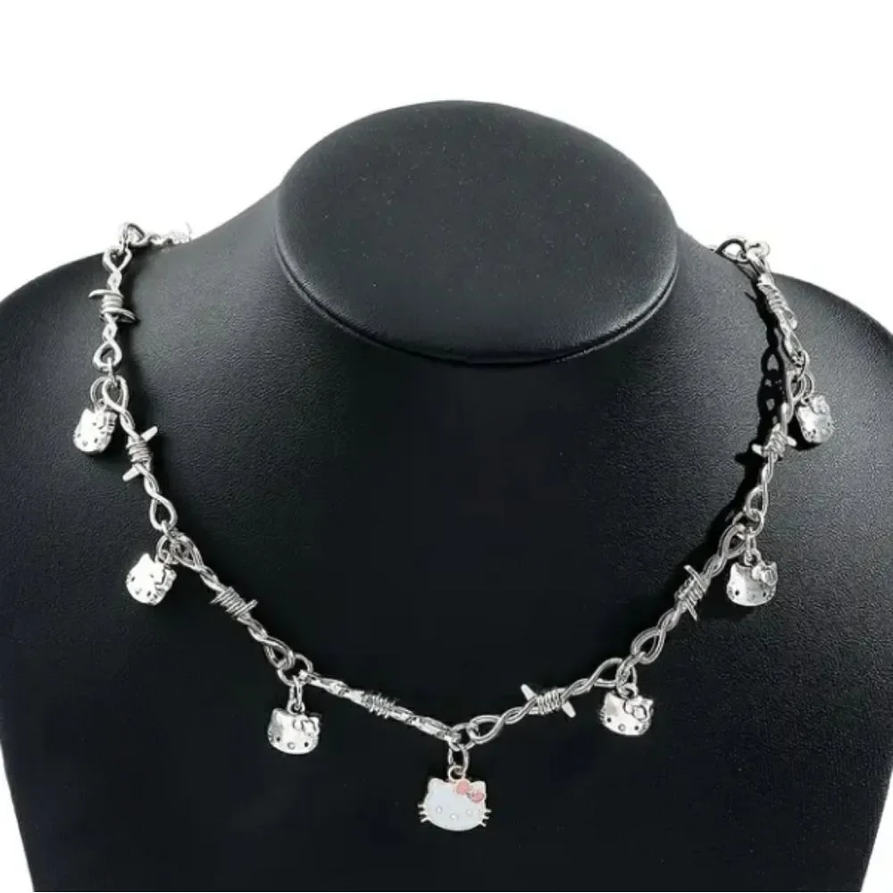 Silver Plated Hello Kitty Charm Necklace