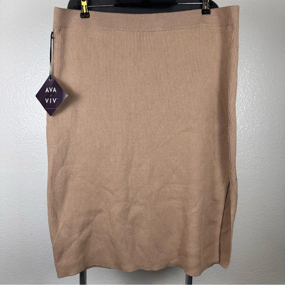 Ava‎ & Viv Beige Pencil Skirt
