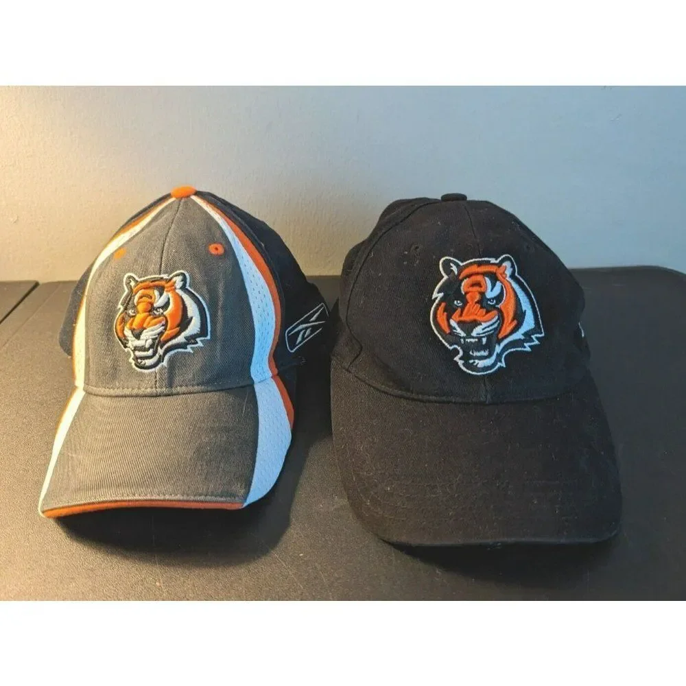 *  Y2K Reebok Authentic Cincinnati Bengals Hat Cap Lot Of 2