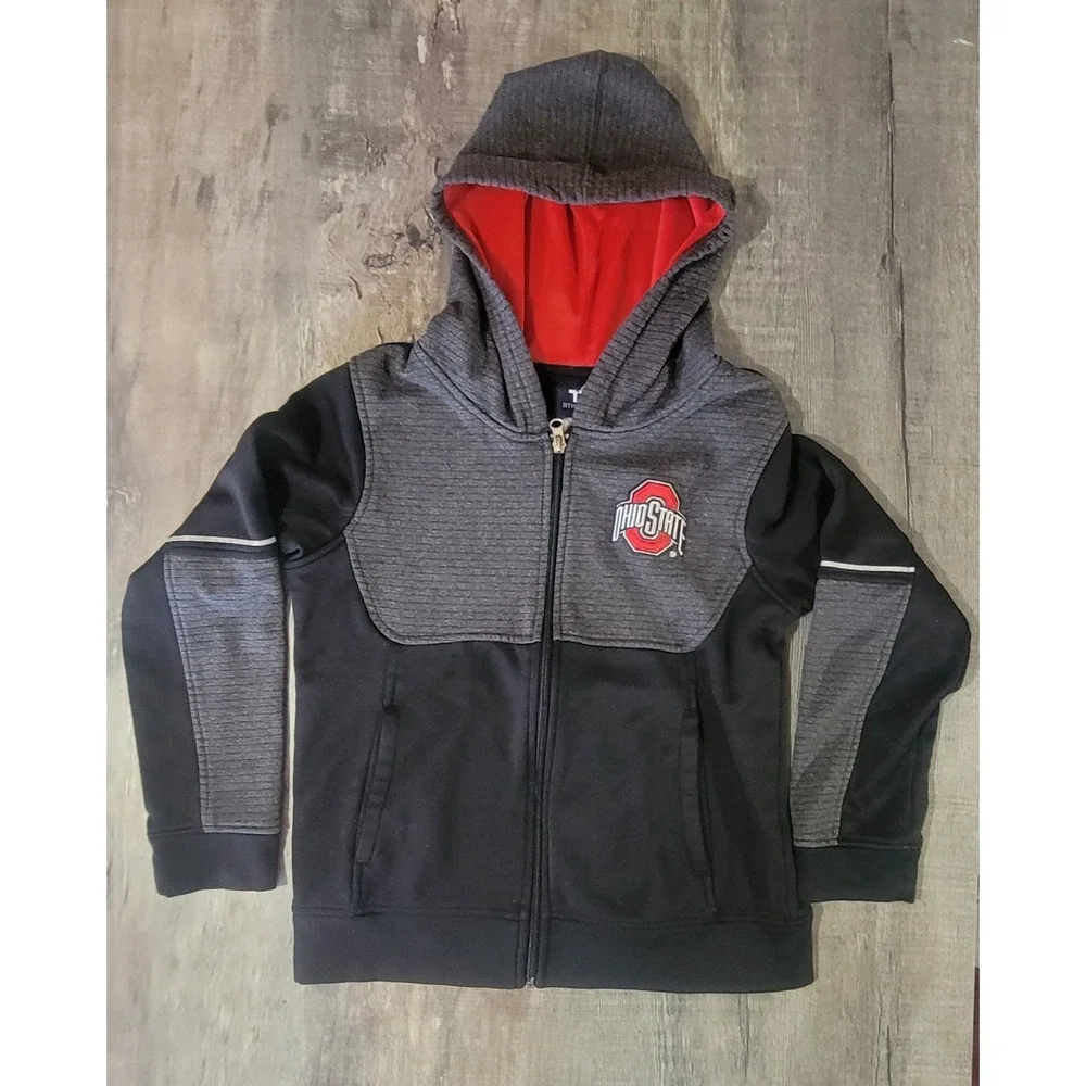 Ohio State Buckeyes Hooded Full Zip Jacket Youth‎ M 8-10 Team Athletics NCAA EUC