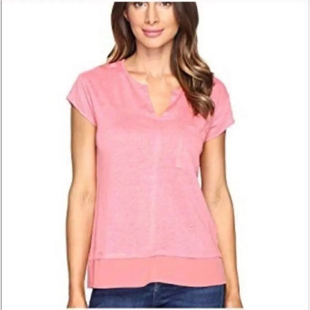 Sanctuary City Mix Linen Tee Size Small