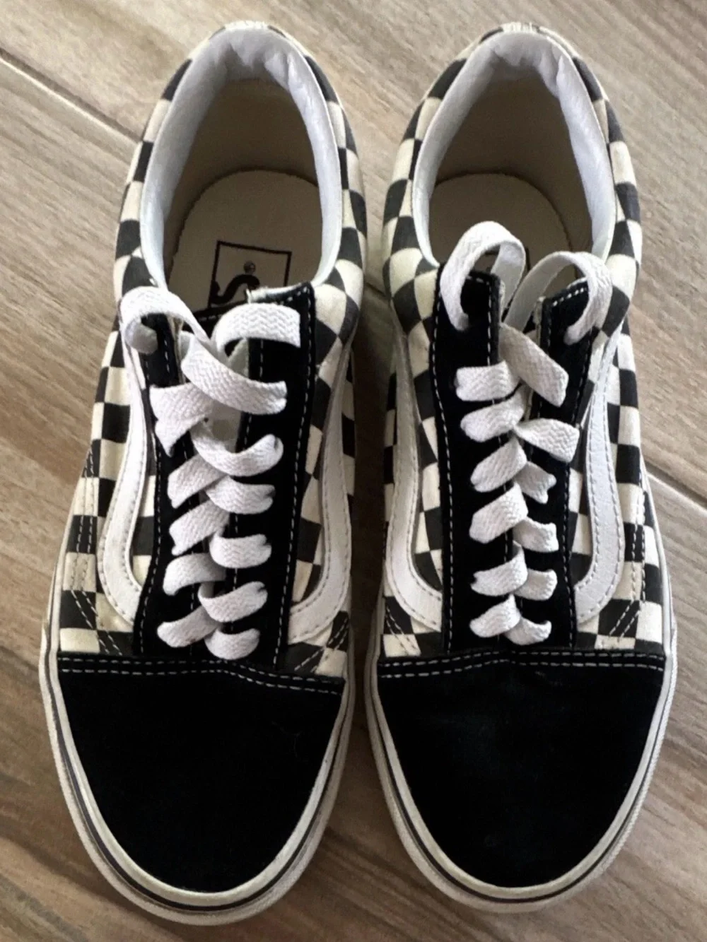 VANS Old Skool Women 6.5 /Men 5, Black/White Checkerboard Low Top Canvas Lace-Up