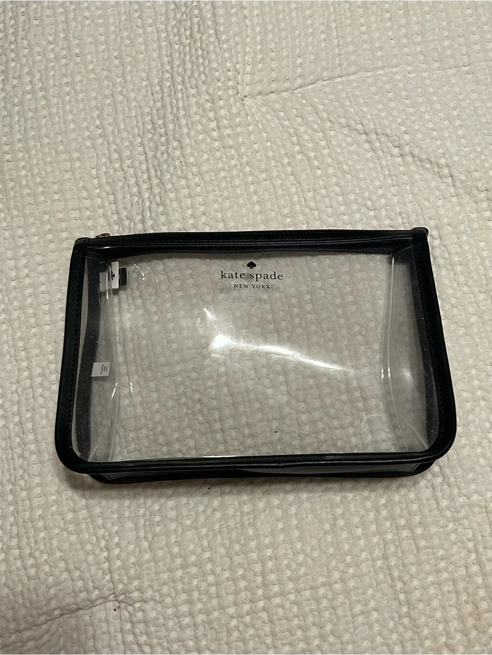 kate spade Clear Cosmetic Pouch with Black Trim Accents