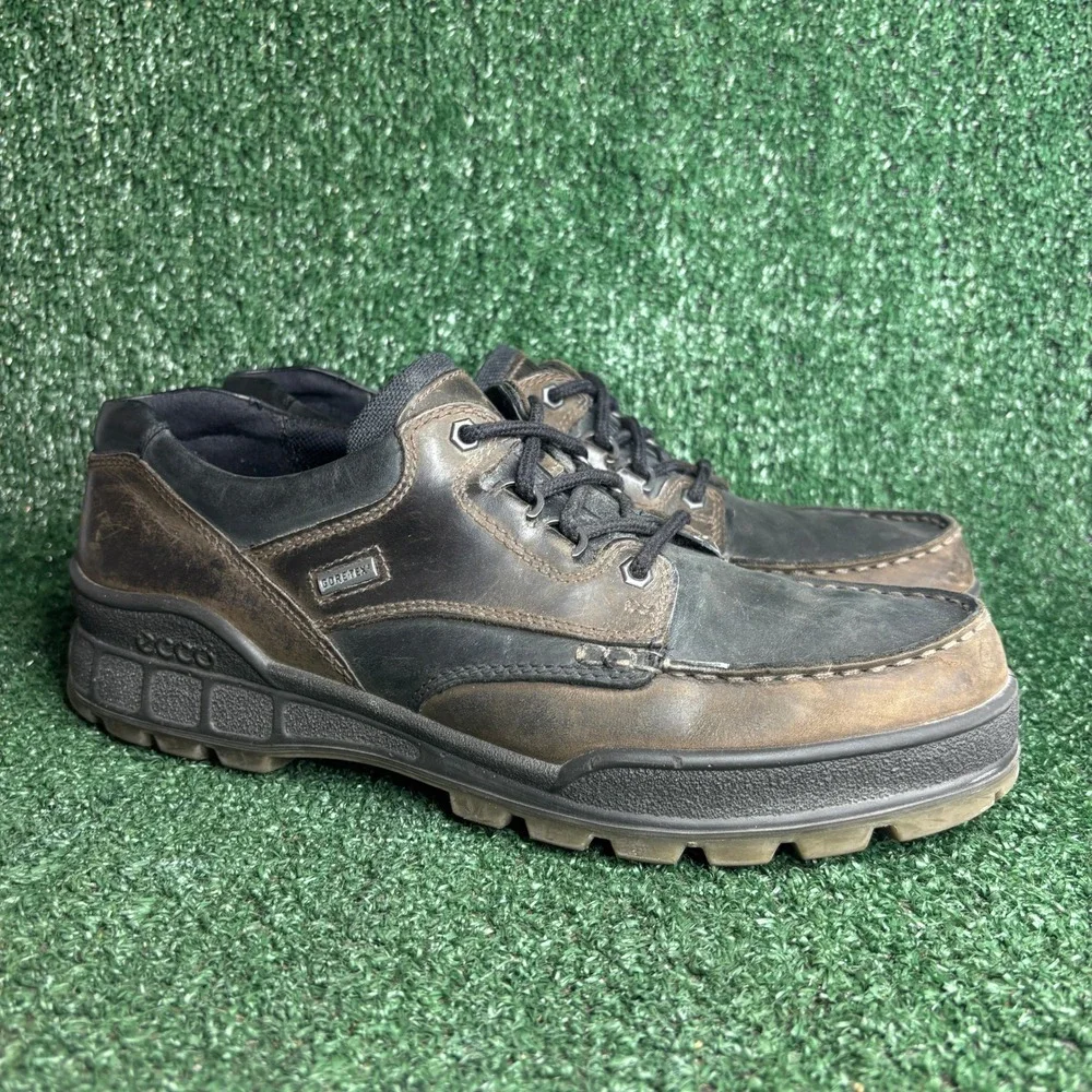 ECCO Track II Gore-Tex Waterproof Leather Rugged‎ Heritage Oxford Brown Mens 12