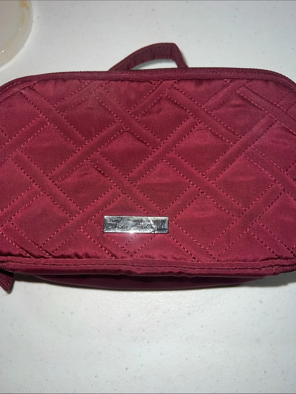 Vera Bradley Quilted Wine Red Cosmetic Case