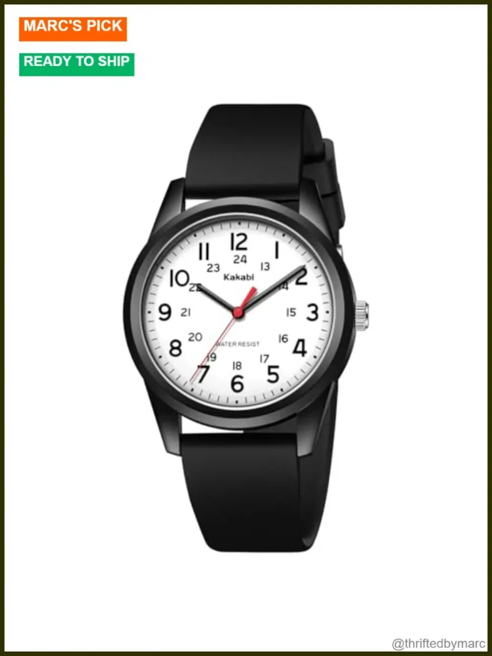 Unisex Analog Quartz Wristwatch Silicone Strap Military 24 Hour Time 30M