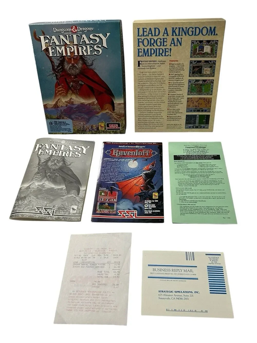 Dungeons And Dragons Fantasy Empires Computer Game BOX + Manuals ONLY NO GAME