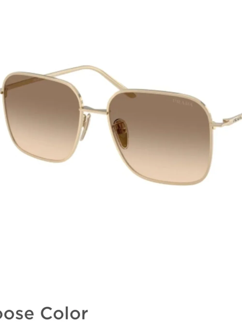Prada Pale Gold / Light Gradient Grey Lens Sunglasses PR C54SD
