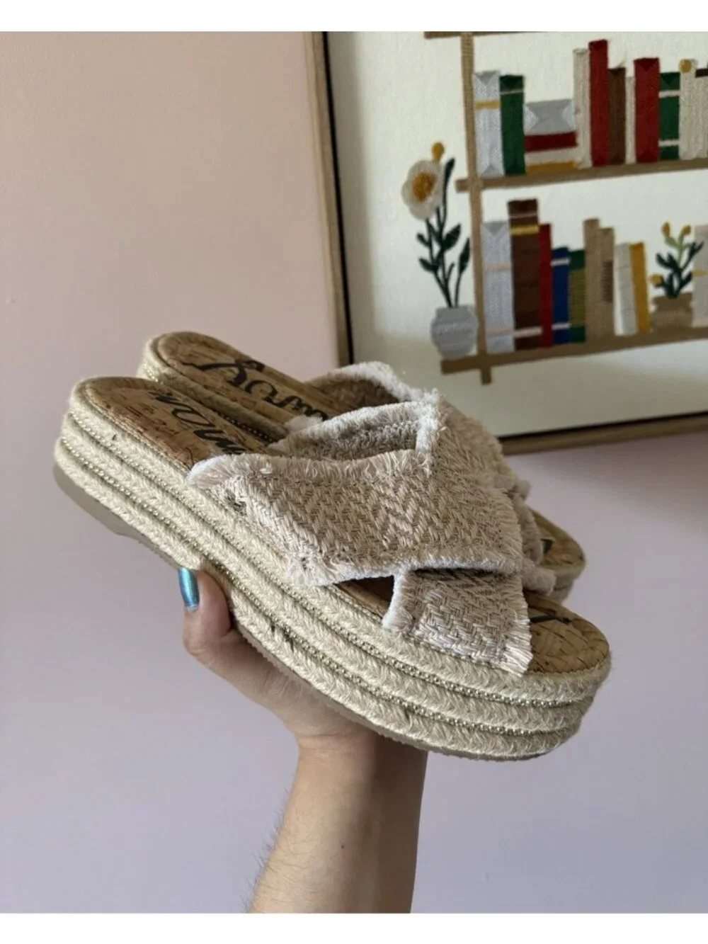 Sam Edelman Anthro Ashlynn Espadrille Fringe Platform Sandals Boho NEW Size 8