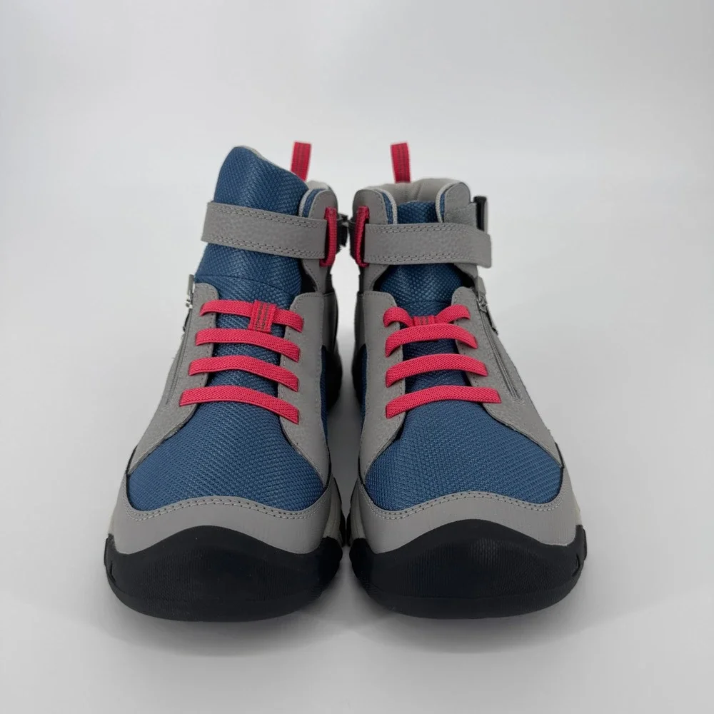 KEEN Kids Redwood Mid Waterproof Hiking Boots Steel‎ Grey Blue 1029518 Size 7Y