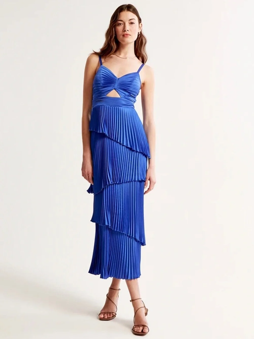 Abercrombie & Fitch Giselle Pleated Tiered Maxi Dress