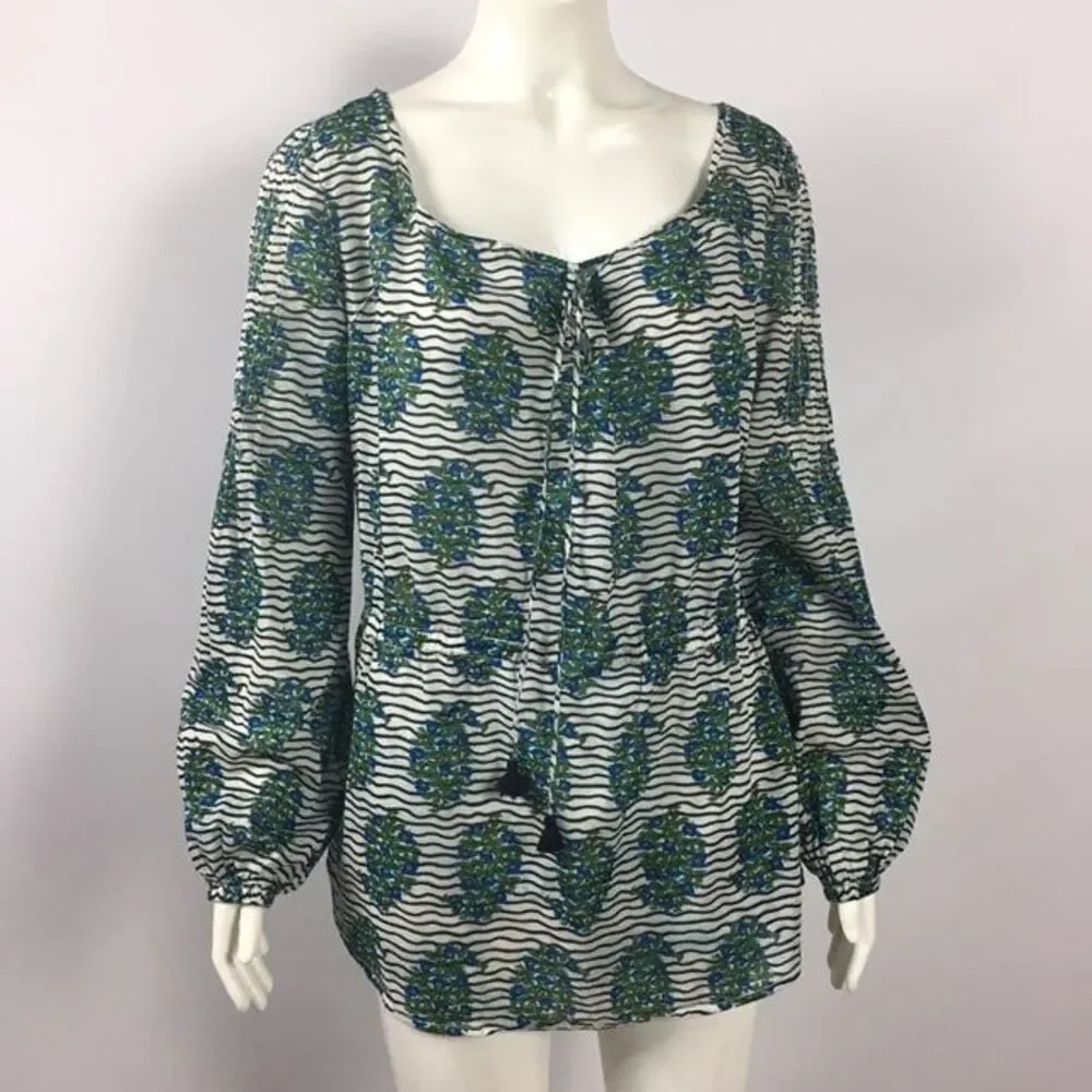 TORY BURCH Peasant Blouse Floral 9J