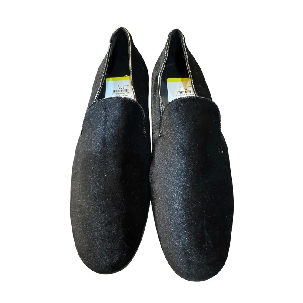 mens dress shoes black velvet victorio russo style vr161287L size 8 Loafer‎