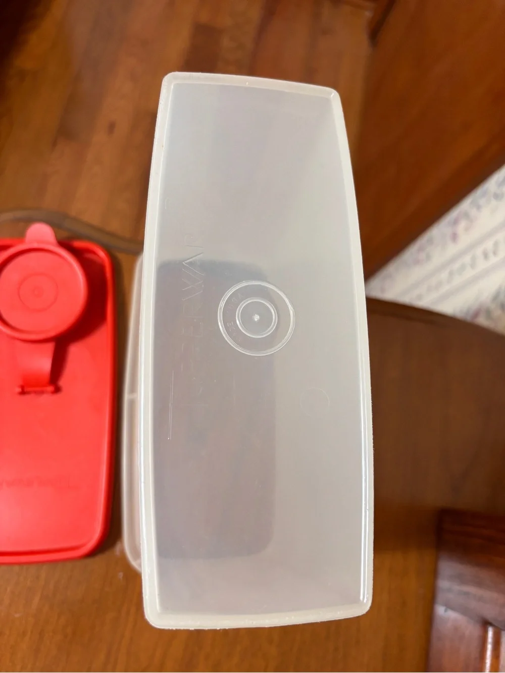 Tupperware construction red body