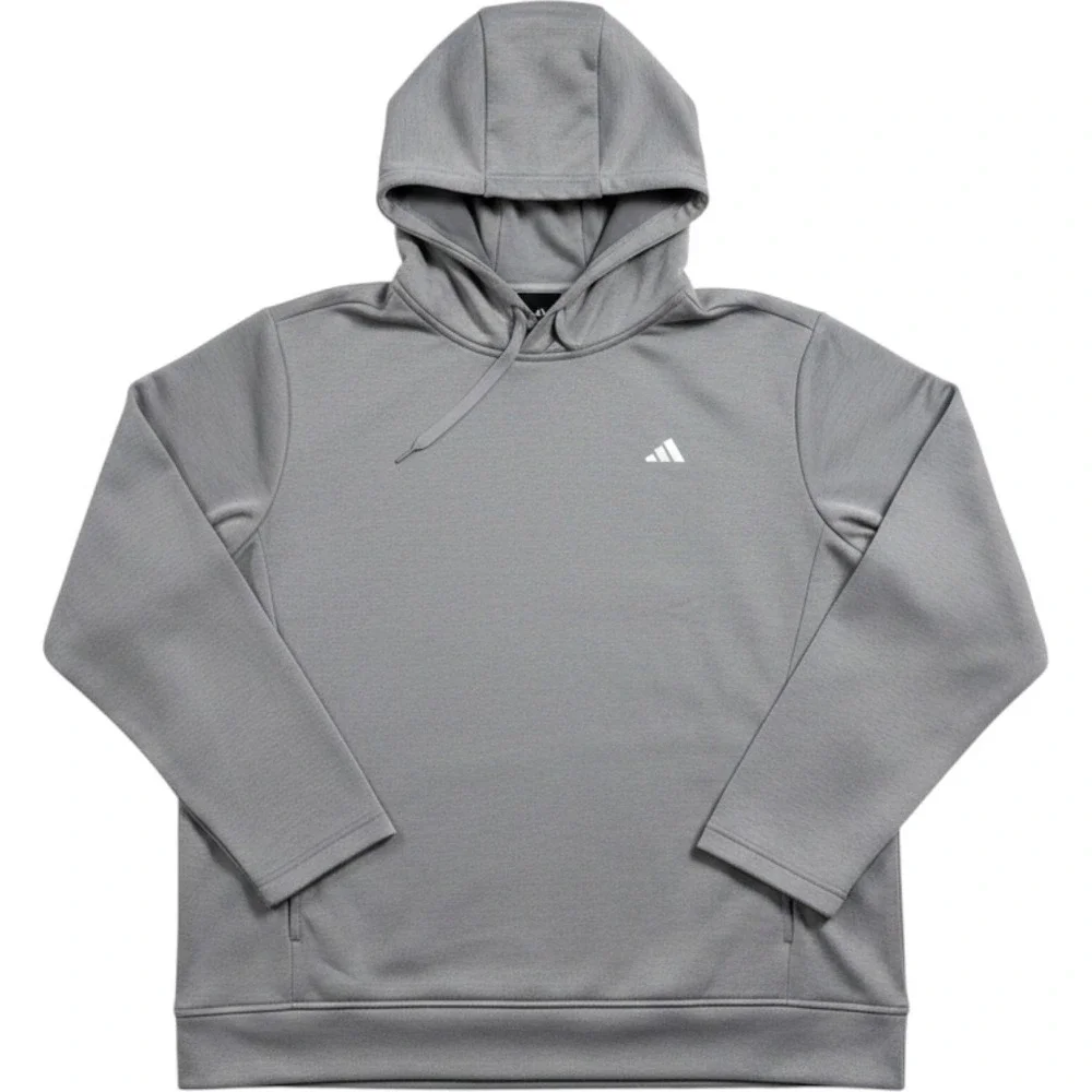 Adidas Mens Elevated PO Hood Grey Sweatshirt  2XL New