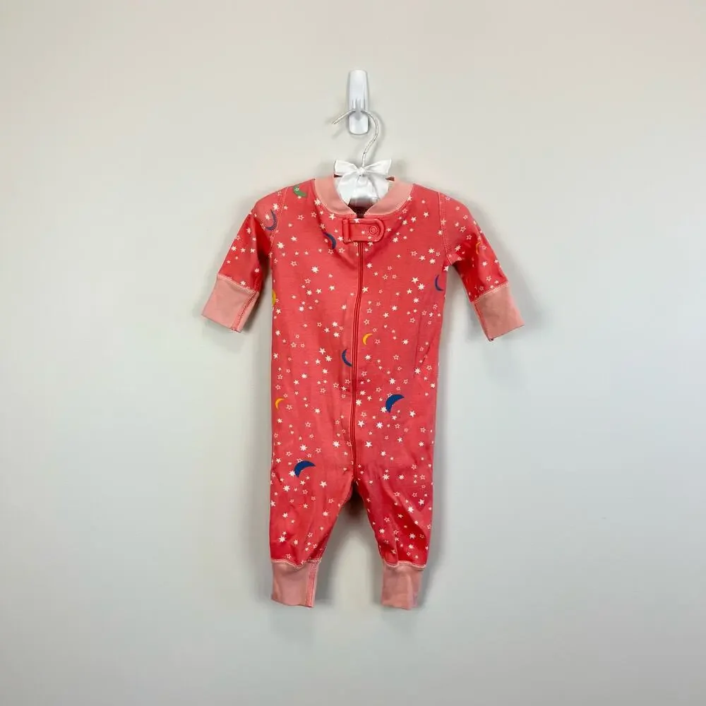 Hanna Andersson Pink Stars and Moon Pajamas 50 cm (0-6 Months)