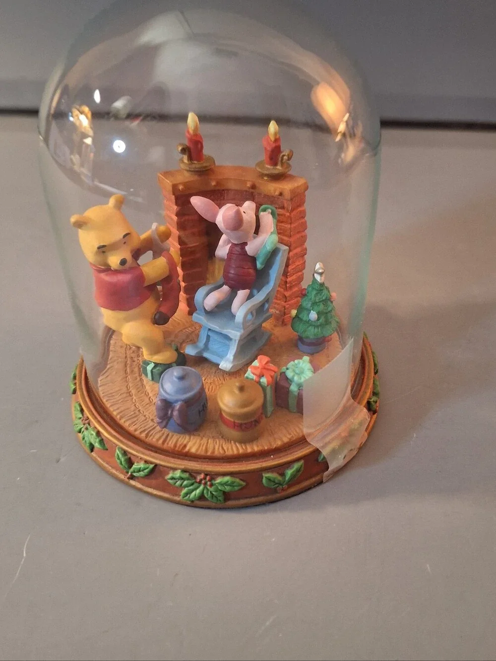 Disney Winnie the Pooh and Friends Bell Jar Glass Dome Vintage