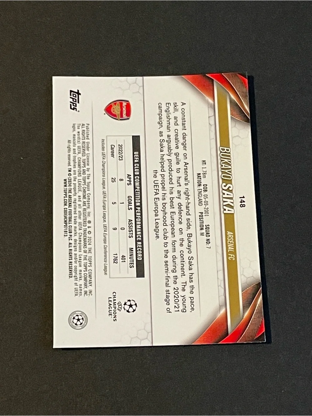 Topps bukayo saka