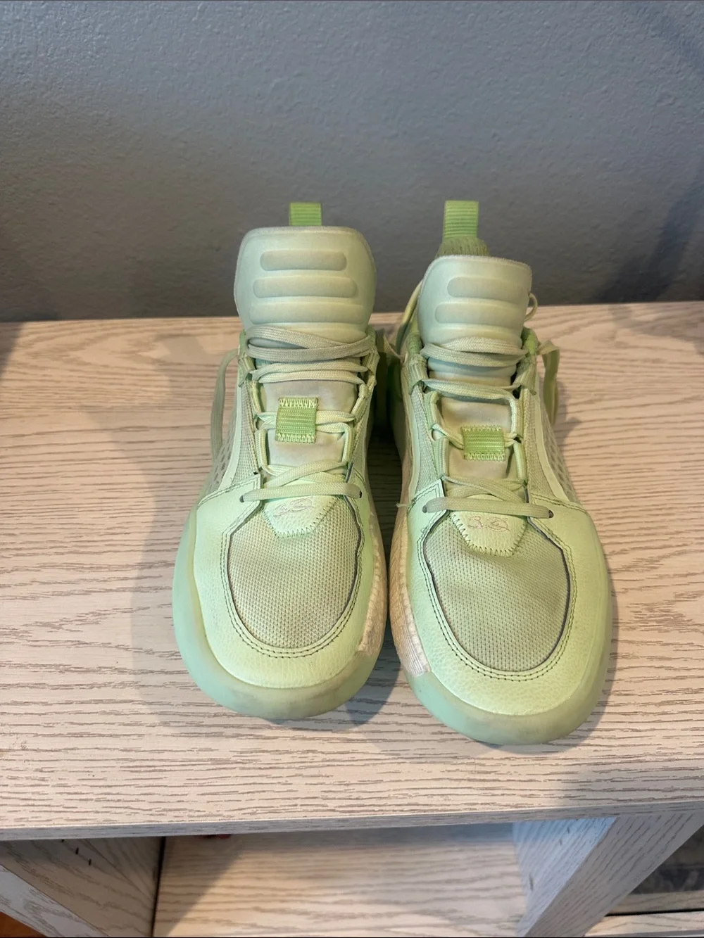 Kids Neon Green Lightweight Lace-Up Sneakers