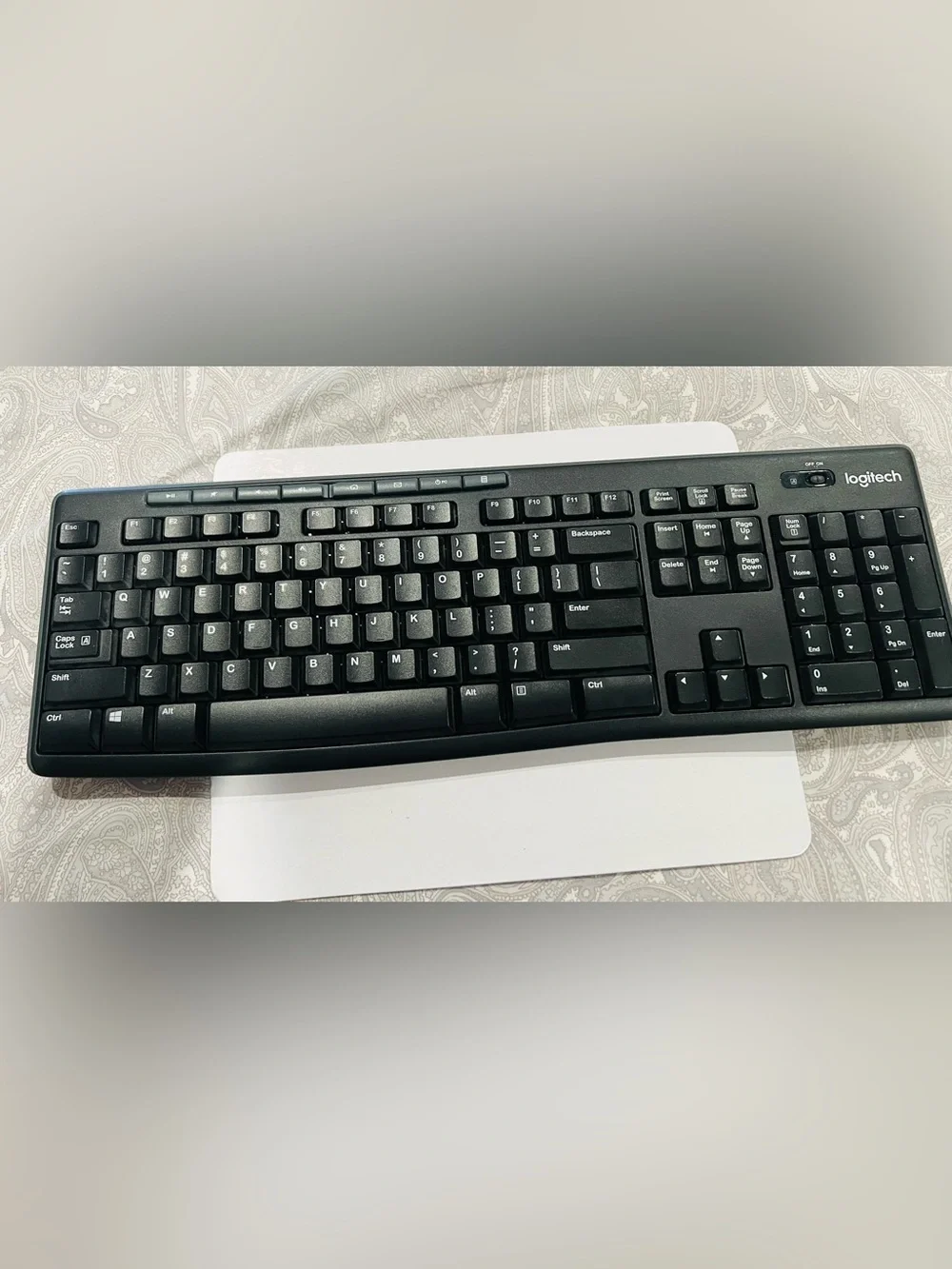 Logitech Black Full-Size Wireless Keyboard with Numeric Keypad