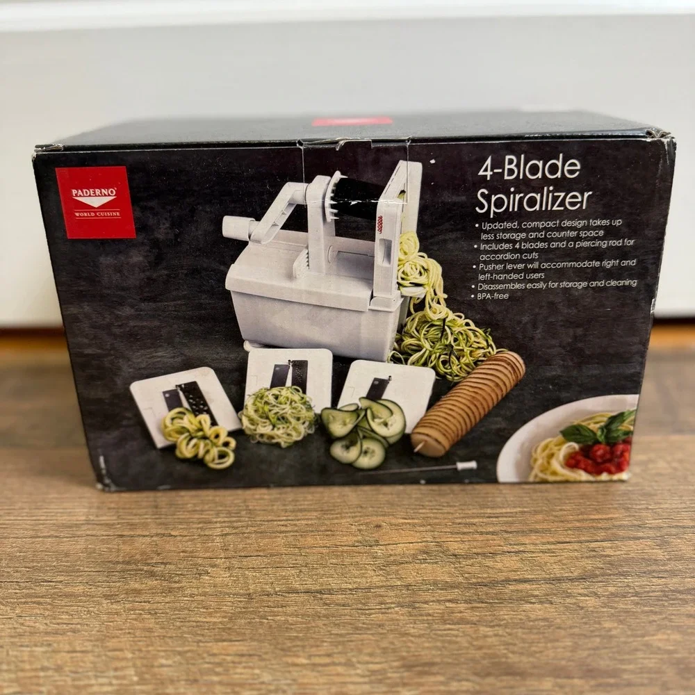 Paderno 4-Blade‎ Spiralizer Kitchen Tool Williams-Sonoma BPA-Free