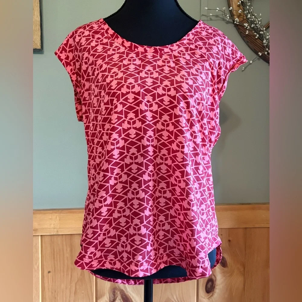 J. Crew Geometric Cap-Sleeve Blouse size 6