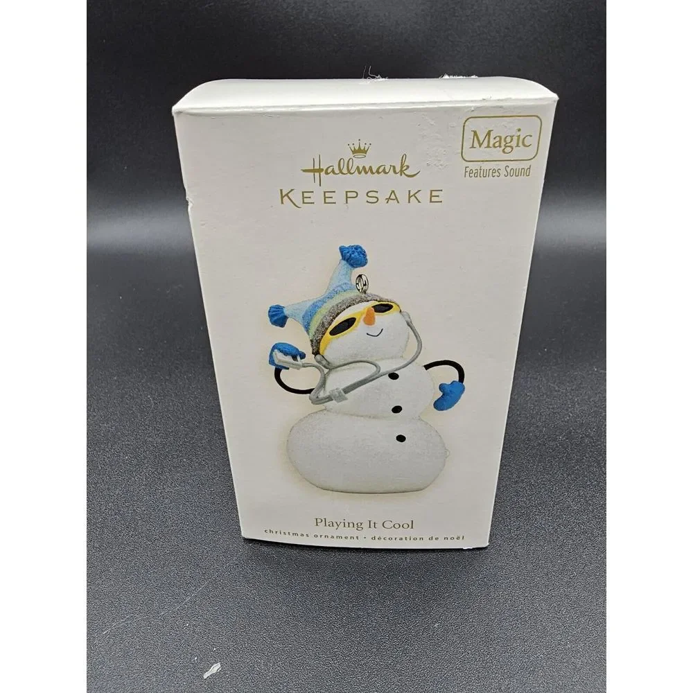 2008‎ Hallmark Keepsake Ornament Playing It Cool Magic Sound Snowman Plays Tune