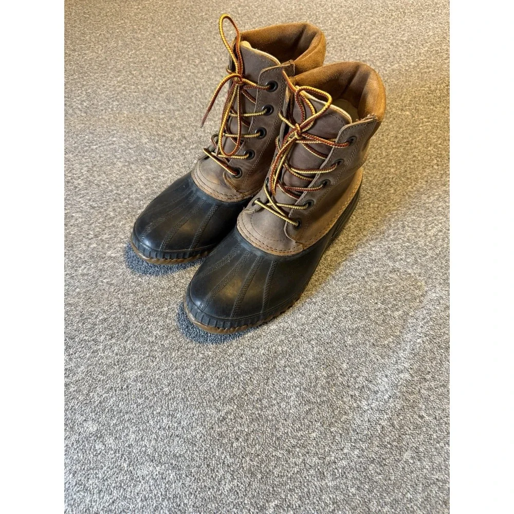 Cheyanne Brown Leather Winter Duck Ankle Boots Sorel Men Sz. 8