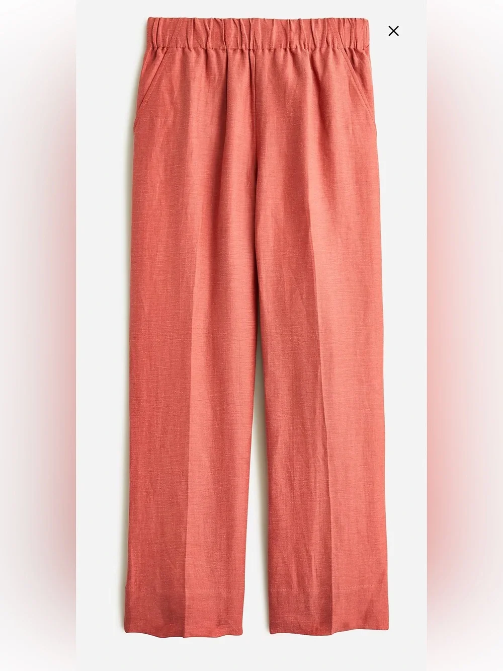 NWT J Crew Astrid Corsl Colored Elastic Waist Linen-Cupro Ankle Pants Large